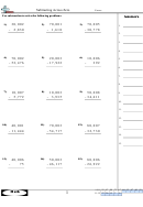 Subtracting Across Zero Math Worksheets Printable pdf