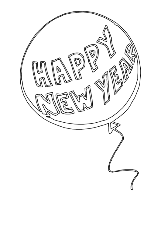 Coloring Sheet - Happy New Year Printable pdf