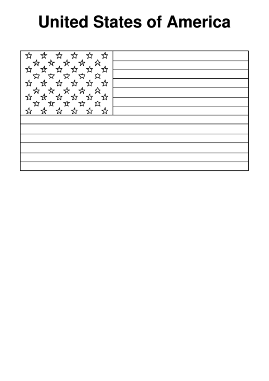 Coloring Sheet - Usa Flag Printable pdf
