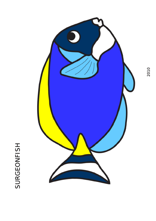 Coloring Sheet - Surgeonfish Printable pdf