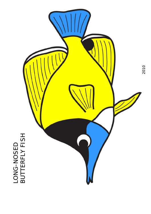 Coloring Sheet - Long Nose Butterfly Fish Printable pdf