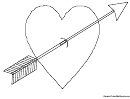 Heart With Arrow Coloring Sheet