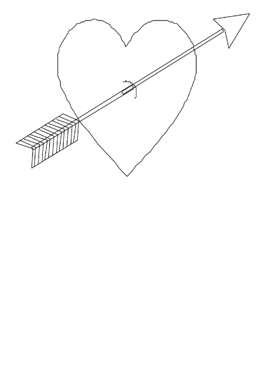Heart With Arrow Coloring Sheet Printable pdf