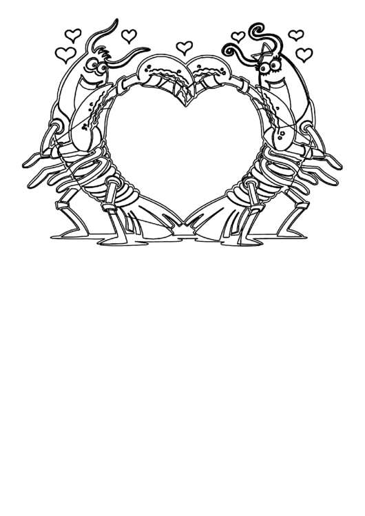 Lobster Heart Coloring Sheet Printable pdf