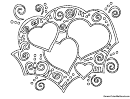Hearts And Shapes Coloring Sheet