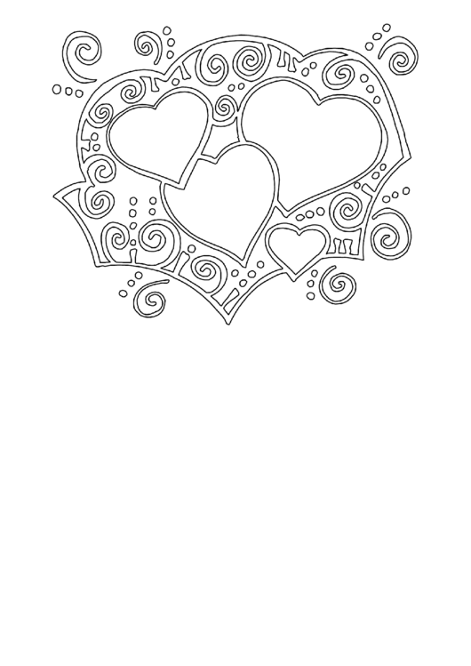 Hearts And Shapes Coloring Sheet Printable pdf