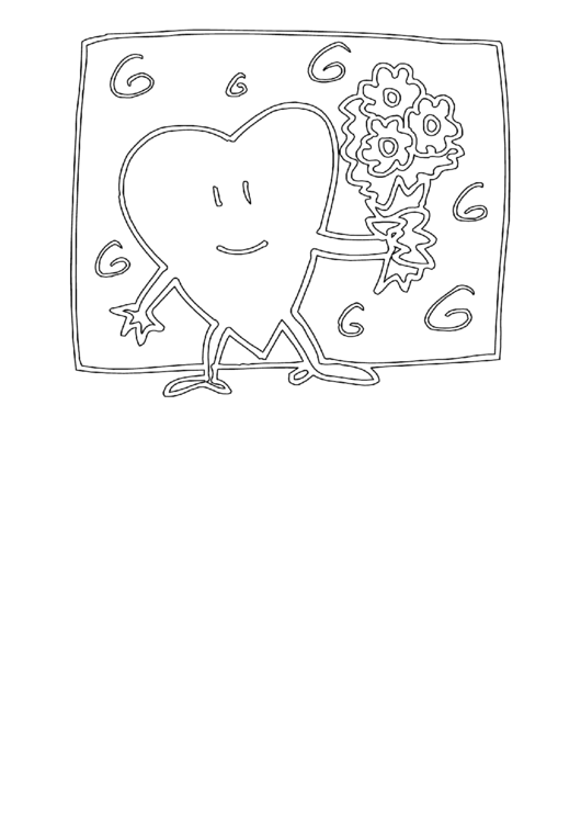 Heart With Flowers Coloring Sheet Printable pdf