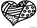Patchwork Heart Coloring Sheet