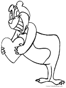 Bear With A Heart Coloring Page
