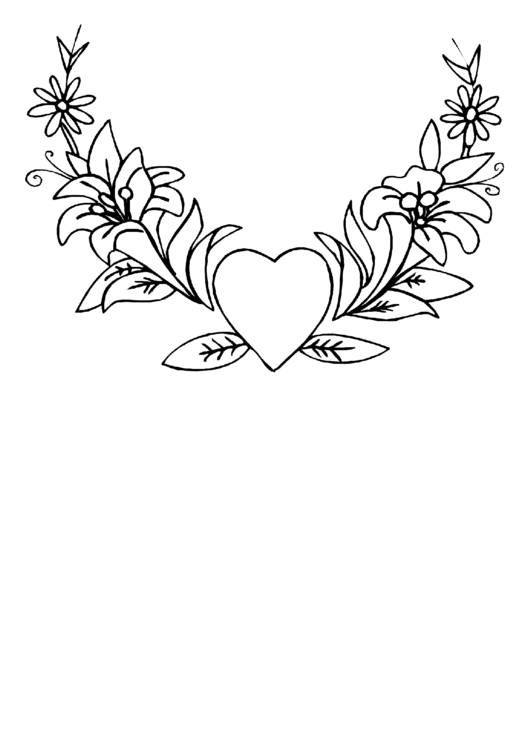 Heart Wreath Coloring Sheet Printable pdf