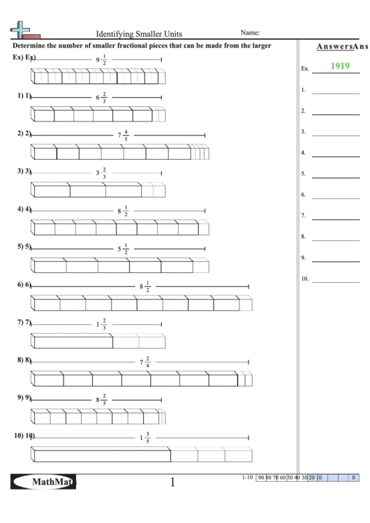 Identifying Smaller Units Worksheet Printable pdf