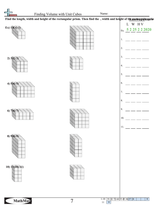 Finding Volume With Unit Cubes Worksheet Printable Pdf Download 6581