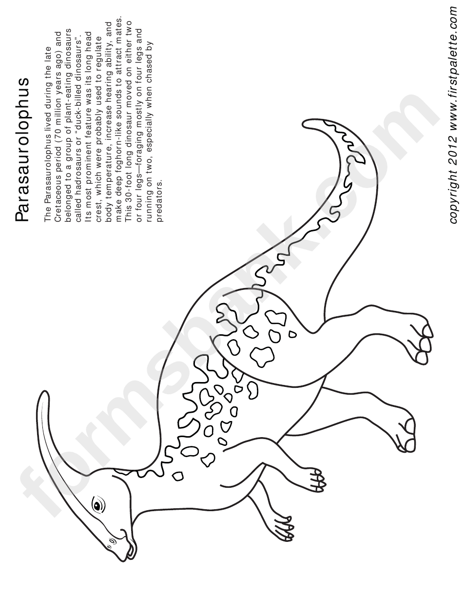 Coloring Sheet - Parasaurolophus