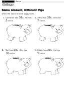 Same Amount, Different Pigs - Challenge Math Worksheet With Answer Key