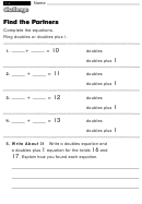Find The Partners - Challenge Worksheet With Answer Key