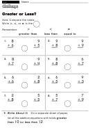 Greater Or Less - Challenge Worksheet With Answer Key