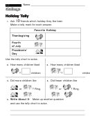 Holiday Tally - Challenge Worksheet With Answer Key