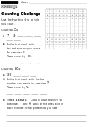 Counting Challenge - Challenge Worksheet With Answer Key