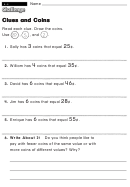 Clues And Coins - Challenge Worksheet With Answer Key