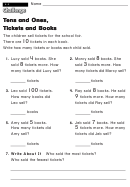 Tens And Ones, Tickets And Books - Challenge Worksheet With Answer Key