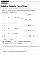 Relating Facts To Place Value - Challenge Worksheet With Answer Key