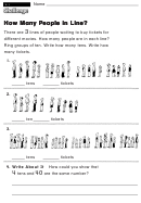 How Many People In Line - Challenge Worksheet With Answer Key Printable pdf