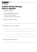 Problem Solving Strategy - Challenge Worksheet With Answer Key