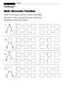Math Mountain Families - Challenge Worksheet With Answer Key