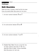 Math Mountains - Challenge Worksheet With Answer Key