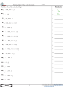 Finding Digit Value With Decimals Worksheet