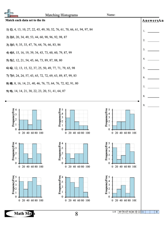 Matching Histograms Worksheet Printable Pdf Download