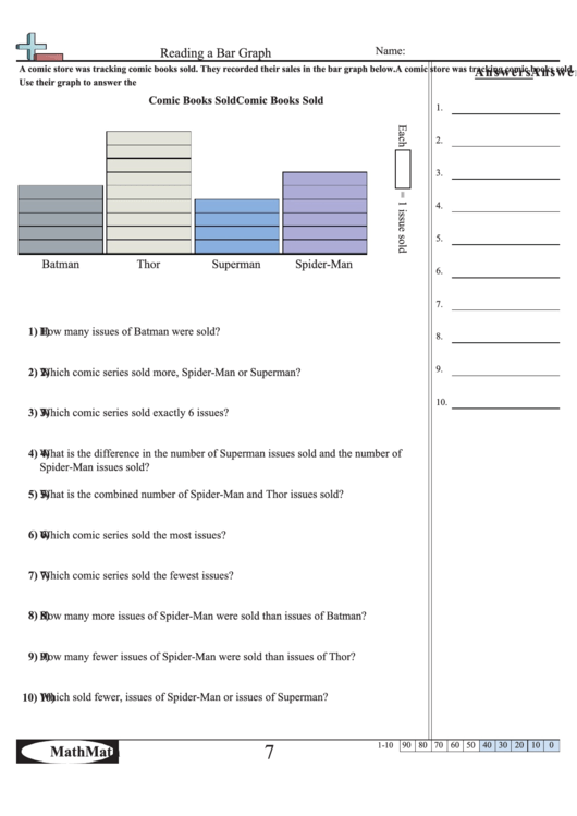 Reading A Bar Graph Worksheet With Answer Key printable pdf download