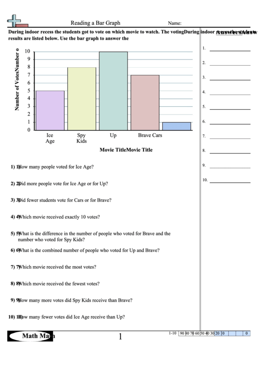 Reading A Bar Graph Worksheet With Answer Key printable pdf download