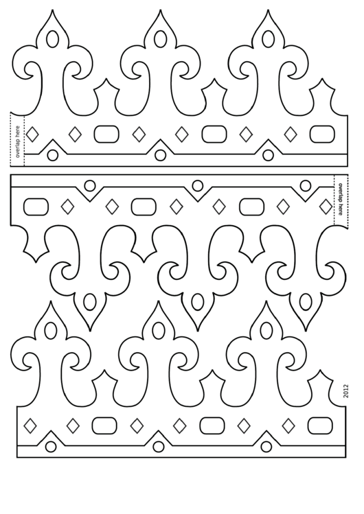 Foldable Princess Crown Template Printable pdf