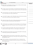 Two Step Problems Worksheet With Answer Key