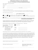 Medical Records Release And Authorization For Use Or Disclosure Of Protected Health Information Form