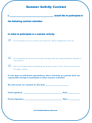Summer Activity Contract Template