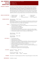 Jill Kendal Sales Assistant Template Printable pdf