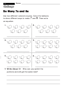 So Many 7s And 8s - Challenge Worksheet With Answer Key