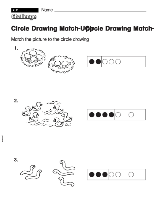 Circle Drawing Match-Up - Challenge Worksheet With Answer Key Printable pdf