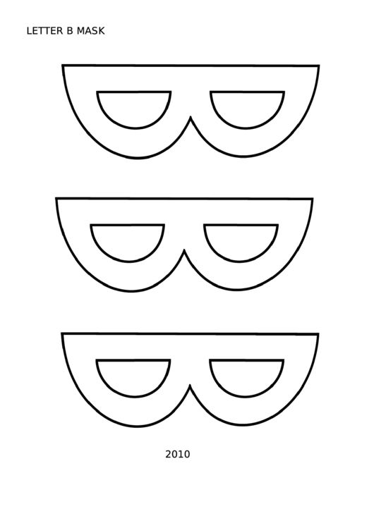 Letter B Mask Template Printable pdf