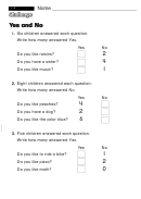 Yes And No - Challenge Worksheet With Answer Key