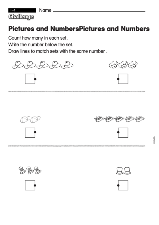Pictures And Numbers - Challenge Worksheet With Answer Key Printable pdf