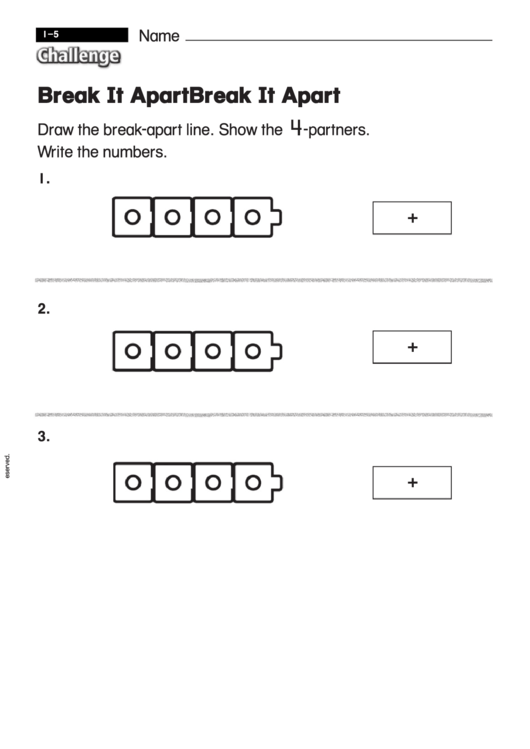Break It Apart - Challenge Worksheet With Answer Key Printable pdf