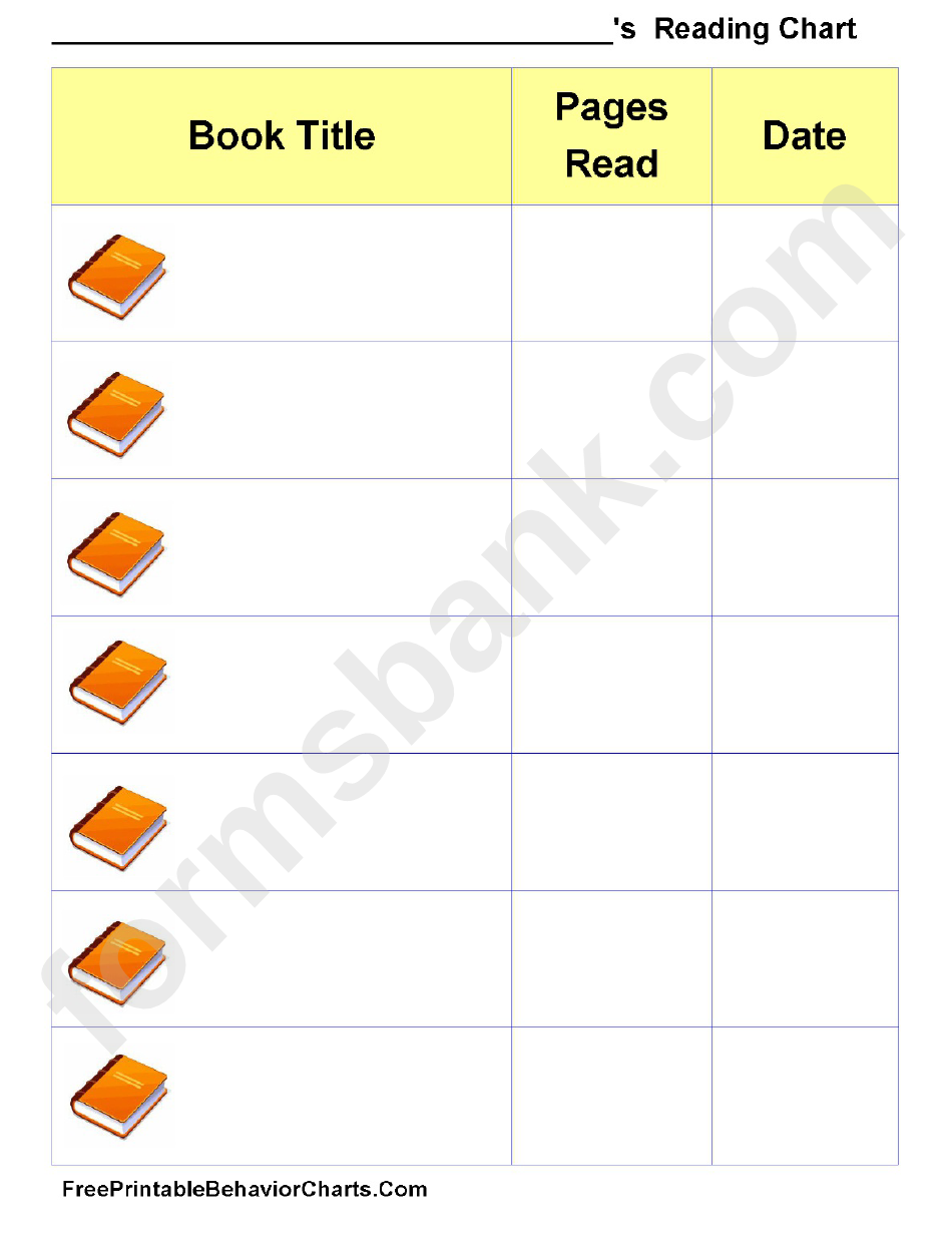 Reading Chart With Pages Read And Date