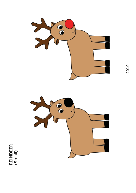 Reindeer (Small) Template Printable pdf