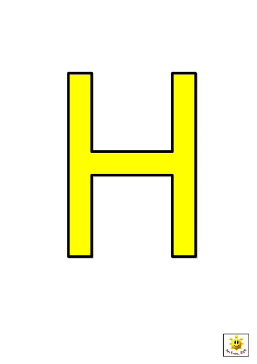Yellow H To N Letter Poster Templates Printable pdf