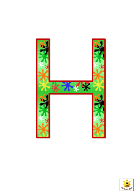 Paint Splat H To N Letter Poster Templates Printable pdf
