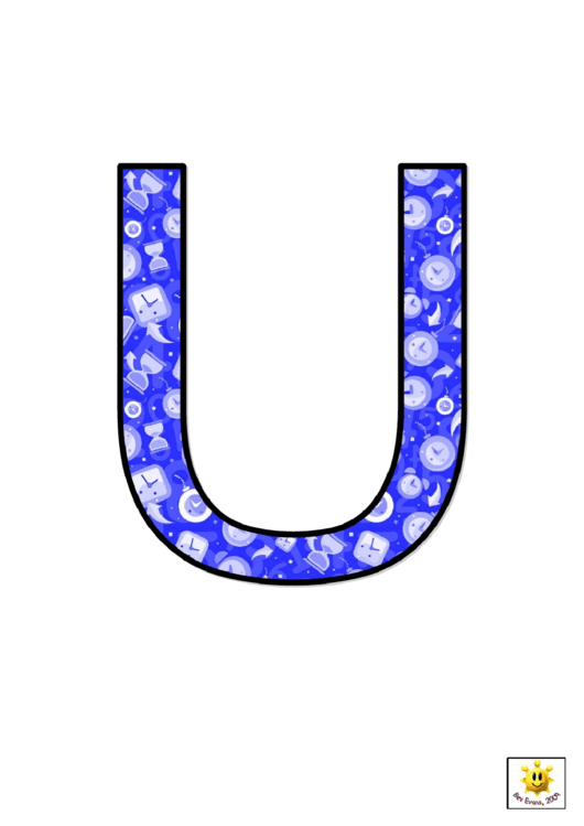 Blue Time Themed U To Z Letter Poster Templates Printable pdf