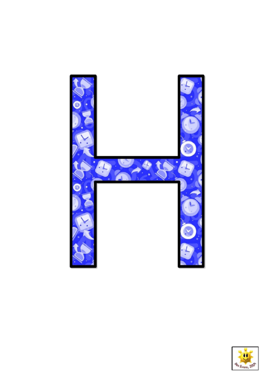 Blue Time Themed H To N Letter Poster Templates Printable pdf